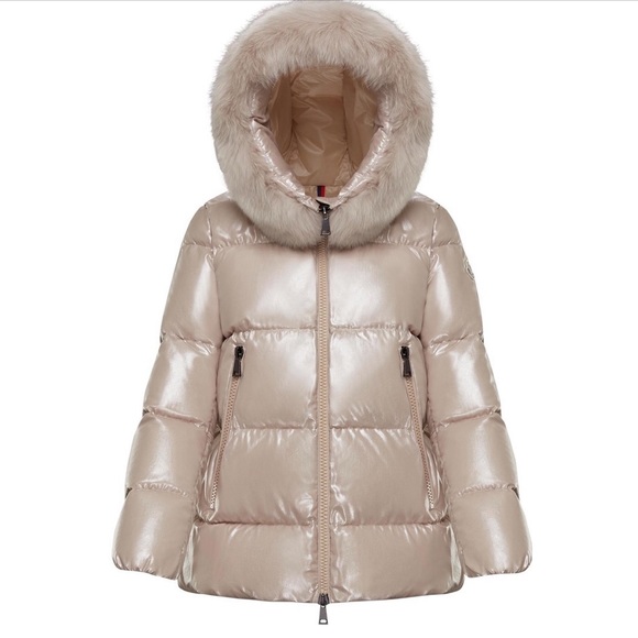 Moncler serifur giubbotto pink coat with detachable fur hood - Picture 3 of 10
